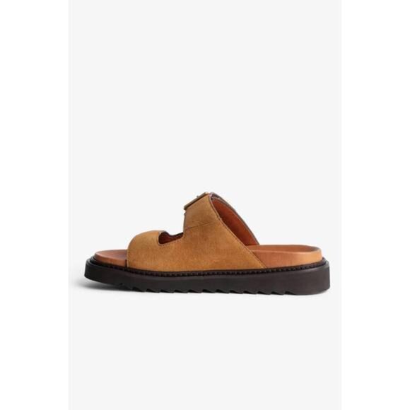 NEW ZADIG & VOLTAIRE Women's Alpha Cecilia Suede Sandal in folk size 41/9.5 - 10 - Picture 3 of 4